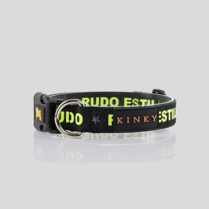 Collar Cinta Negro Rudo Estiludo Neon