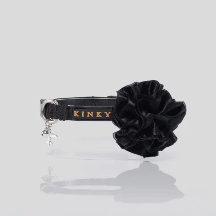 Collar Mini Básico Negro con Flor