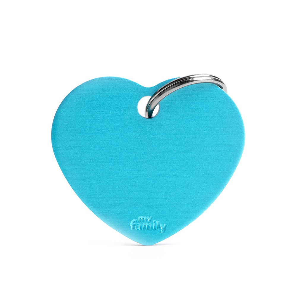 Placa Basic Corazón Grande Celeste en Aluminio
