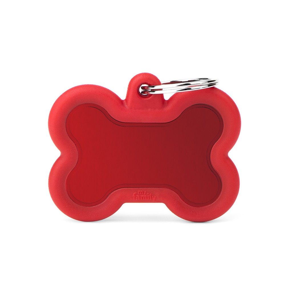 Placa Hushtag Hueso Rojo en Aluminio con Goma