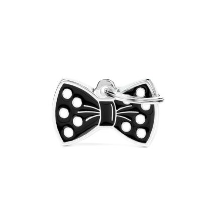 Placa Charms Pajarita Negra
